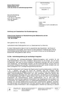 Deutscher Bundestag Innenausschuss Dietmar Martini-Emden Stadtverwaltung Trier Leiter des Amtes für Ausländerangelegenheiten
