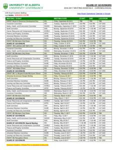 BOARD OF GOVERNORSMEETING SCHEDULE - CHRONOLOGICAL SAB (South Academic Building) View Board Operational Calendar in Google