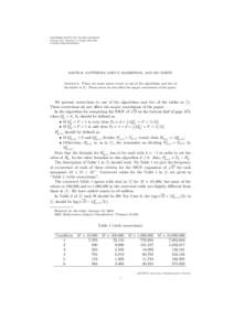 MATHEMATICS OF COMPUTATION Volume 00, Number 0, Pages 000–000 SXXKEITH R. MATTHEWS, JOHN P. ROBERTSON, AND JIM WHITE