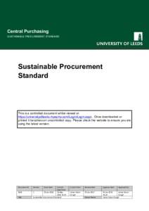 14  + Central Purchasing SUSTAINABLE PROCUREMENT STANDARD