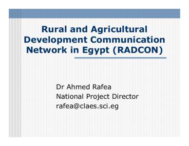 Rural Agricultural Development Communication Network in Egypt �DCON