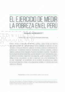 el ejercicio de medir  la pobreza en el perú Documento de Discusión N°7 Pamela Pérez Campos, Alfonso Rodríguez Saldarriaga.