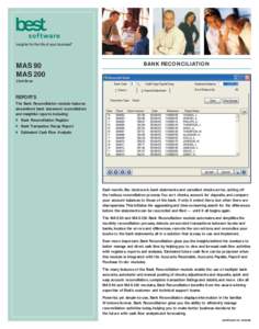MAS 90 MAS 200 BANK RECONCILIATION  Client/Server