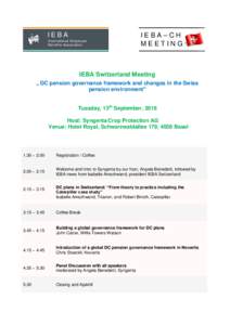IEBA International Employee Benefits Association IEBA–CH MEETING