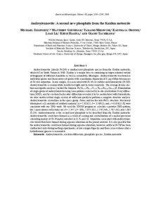 American Mineralogist, Volume 93, pages 1295–1299, 2008  Andreyivanovite: A second new phosphide from the Kaidun meteorite