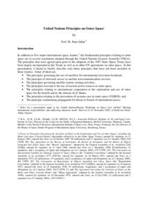 Space law / Remote sensing / Space weapons / Satellite / United Nations Committee on the Peaceful Uses of Outer Space / Outer Space Treaty / Communications satellite / International Space University / Iranian Space Agency / Spaceflight / Technology / Computer vision