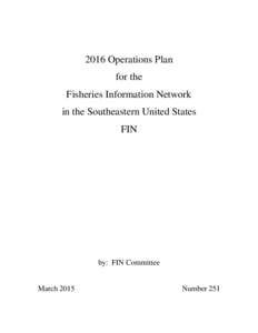 2016 Operations Plan for the Fisheries Information Network in the Southeastern United States FIN