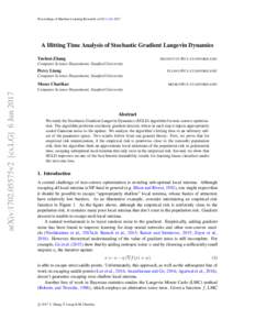 A Hitting Time Analysis of Stochastic Gradient Langevin Dynamics Yuchen Zhang∗ Percy Liang†