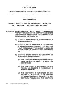 chapter xXIX Limited liability COMPANY conveyances standard 29.1 conveyance of limited liability company real property before dissolution