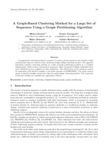 Genome Informatics 12: 93–A Graph-Based Clustering Method for a Large Set of Sequences Using a Graph Partitioning Algorithm
