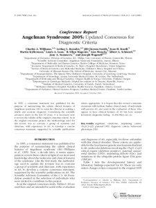 Angelman syndrome 2005: Updated consensus for diagnostic criteria