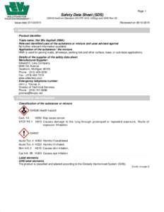 Page 1 Safety Data Sheet (SDS) OSHA HazCom Standard 29 CFRg) and GHS Rev 03.