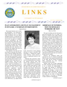 DEPARTMENT OF COMPUTER SCIENCE  LINKS UNIVERSITY OF PITTSBURGH Vol. 3, No. 1, Spring 99-00