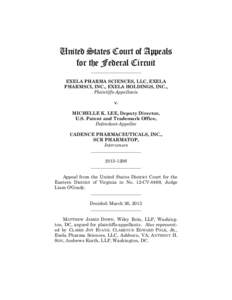 United States Court of Appeals for the Federal Circuit ______________________ EXELA PHARMA SCIENCES, LLC, EXELA PHARMSCI, INC., EXELA HOLDINGS, INC.,