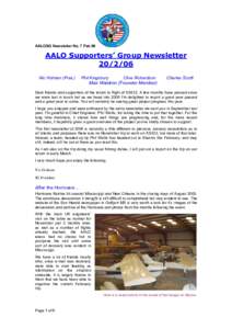 AALOSG Newsletter No. 7 Feb 06  AALO Supporters’ Group NewsletterNic Holman (Pres.)