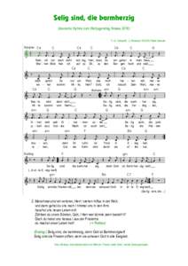 Selig sind, die barmherzig (deutsche Hymne zum Weltjugendtag KrakauT.: A. Tobias M.: J. Petersen / © 2015 Public Domain Strophe C4