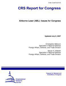 Airborne Laser (ABL): Issues for Congress