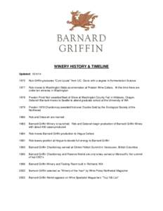 WINERY HISTORY & TIMELINE Updated: Rob Griffin graduates “Cum Laude” from U.C. Davis with a degree in Fermentation Science
