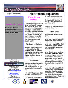 August - OctoberFlat Panels Explained Flat Screen Monitors