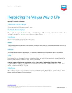Respecting the Wayúu Way of Life