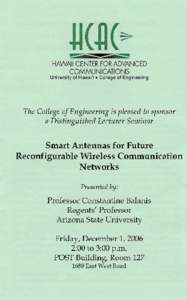 IEEE Antennas & Propagation Society / Antenna / Smart antenna / Constantine A. Balanis