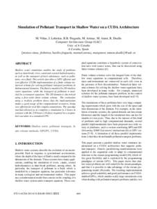 Simulation of Pollutant Transport in Shallow Water on a CUDA Architecture