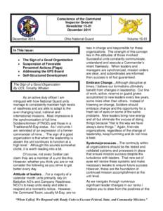 Conscience of the Command Inspector General Newsletter[removed]December 2014 December 2014