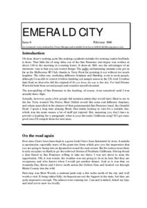 EMERALD CITY Issue 6 FebruaryAn occasional ‘zine produced by Cheryl Morgan and available from her at 