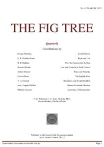 No 12 MARCHTHE FIG TREE Quarterly Contributions by George Hickling