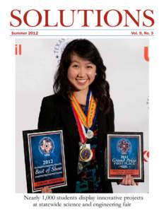 SOLUTIONS Summer 2012 Vol. 9, No. 3  Student Scientists Shine