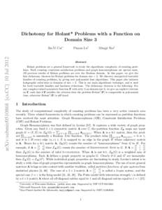 Dichotomy for Holant* Problems with a Function on Domain Size 3 arXiv:submit[removed]cs.CC] 10 Jul[removed]Jin-Yi Cai∗