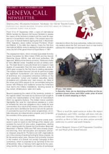 VOLUME 2 - N°2 / NOVEMBER[removed]GENEVA CALL NEWSLETTER  Bringing Humanitarian Norms to New Frontiers…