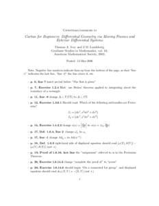 Corrections/comments to  Cartan for Beginners: Differential Geometry via Moving Frames and Exterior Differential Systems Thomas A. Ivey and J.M. Landsberg. Graduate Studies in Mathematics, vol. 61,