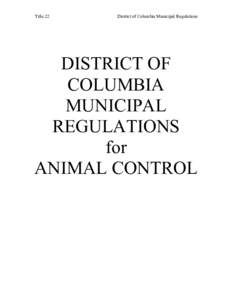 Title 22  District of Columbia Municipal Regulations DISTRICT OF COLUMBIA