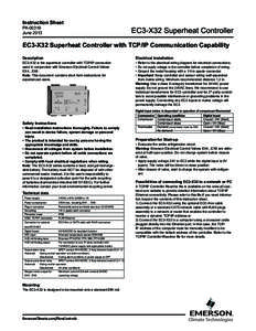 Instruction Sheet PA[removed]June 2013 EC3-X32 Superheat Controller