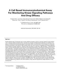 A Cell Based Immunocytochemical Assay For Monitoring Kinase Signaling Pathways And Drug Efficacy