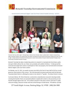 Bernards Township Environmental Commission Environmental Commission Organic Lawn Care Poster Contest Awards Ceremony – [removed]Pictured, front row, left to right: Chinmayi Kapur (Liberty Corner School), Allyson Lambie 