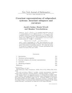 New York Journal of Mathematics New York J. Math–232. Covariant representations of subproduct systems: Invariant subspaces and curvature