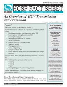 An Overview of  HCV Transmissionand Prevention