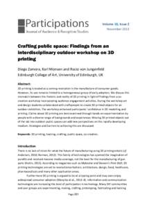 .  Volume 10, Issue 2 NovemberCrafting public space: Findings from an