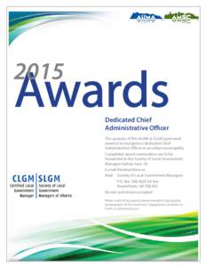 2015  Awards Dedicated Chief Administrative Officer