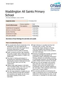 School report  Waddington All Saints Primary School Mere Road, Waddington, Lincoln, LN5 9NX