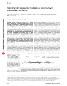letter Transcription-associated mutational asymmetry in mammalian evolution © 2003 Nature Publishing Group http://www.nature.com/naturegenetics