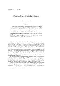 ICM 2002 • Vol. I • 363^382  Cohomology of Moduli Spaces