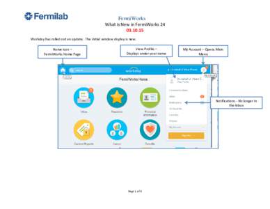 FermiWorks What is New in FermiWorksWorkday has rolled out an update. The initial window display is new. Home icon – FermiWorks Home Page