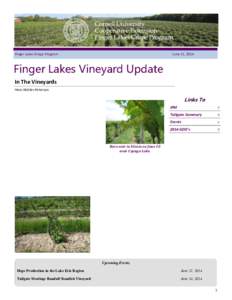 Finger Lakes Grape Program  June 11, 2014 Finger Lakes Vineyard Update In The Vineyards