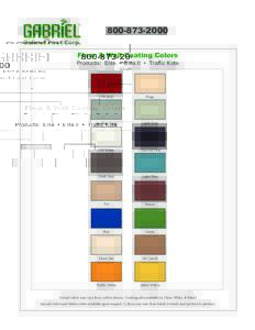 Floor & Wall Coating Colors Products: Elite • Elite II • Traffic Kote  Tile Red