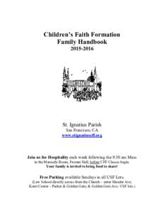 Children’s Faith Formation Family HandbookSt. Ignatius Parish San Francisco, CA