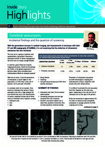 InsideStory  Highlights Article from the Pacific Radiology Referrer Newsletter  Cerebral aneurysms