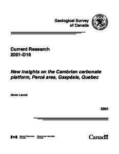 Geological Survey of Canada Current Research 2001-D16